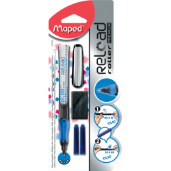 Stylo roller reload Premium Cap medium1+3 cartouches ss blister Maped