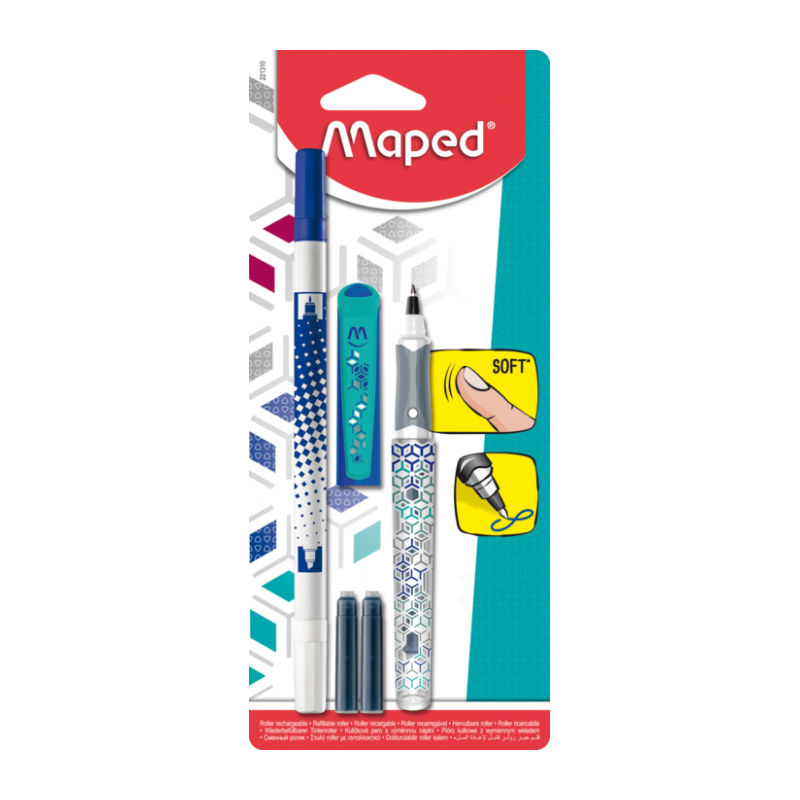 Stylo roller classic rechargeable avec 2 cartouches ss blister Maped
