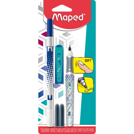 Stylo roller classic rechargeable avec 2 cartouches ss blister Maped