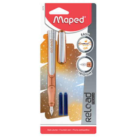 Stylo à Plume RELOAD METAL blist de 3 Maped