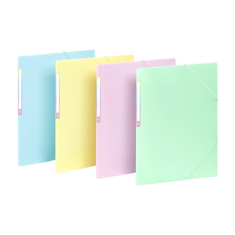 Chemise 3 rabats à élastique A4 PP Rainbow pastel VIQUEL