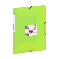 Chemise 3 rabats à élastique A4 Polypropylène - HAPPY FLUO PASTEL