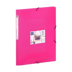 Chemise 3 rabats à élastique A4 Polypropylène - HAPPY FLUO PASTEL