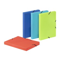 Boite de classement Coolbox A4 Dos 3cm av étiquette PP FEEL'EASY