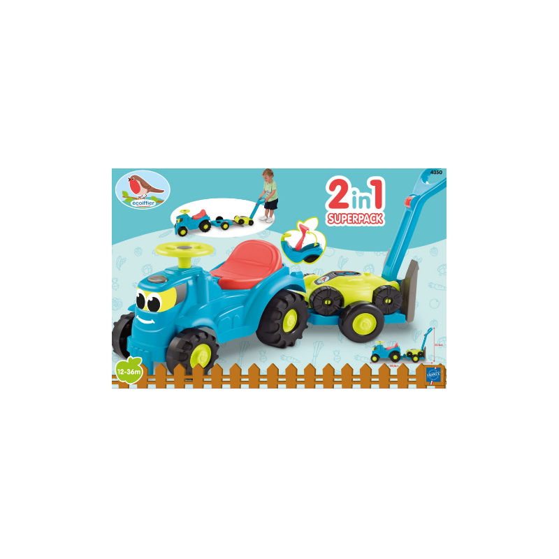 Tracteur remorque + tondeuse 103,5 cm
