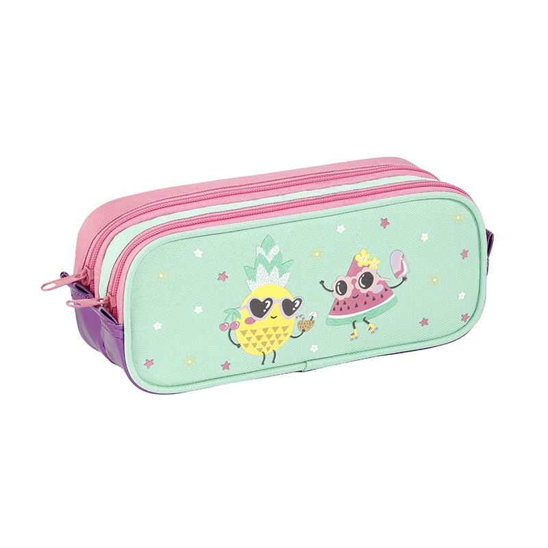 Trousse scolaire 2 compartiments - Fruit party VIQUEL