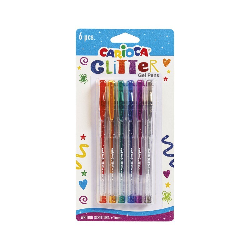 Stylo gel Glitter bl. 6 pcs CARIOCA