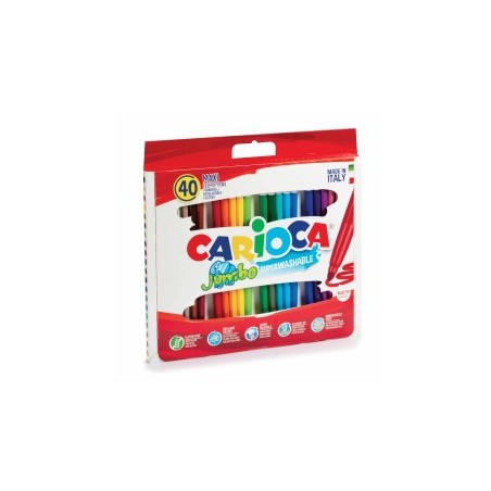 Feutre 40 couleurs jumbo scatola Carioca