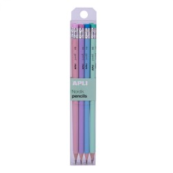 Crayon graphite HB Avec gomme Nordik Ass APLI