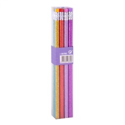 Crayon graphite HB Avec gomme Glitter Ass APLI