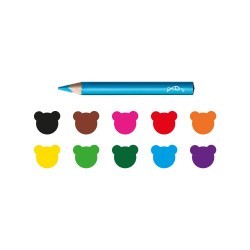 Crayon de couleur 10 couleurs woodfree CARIOCA BABY
