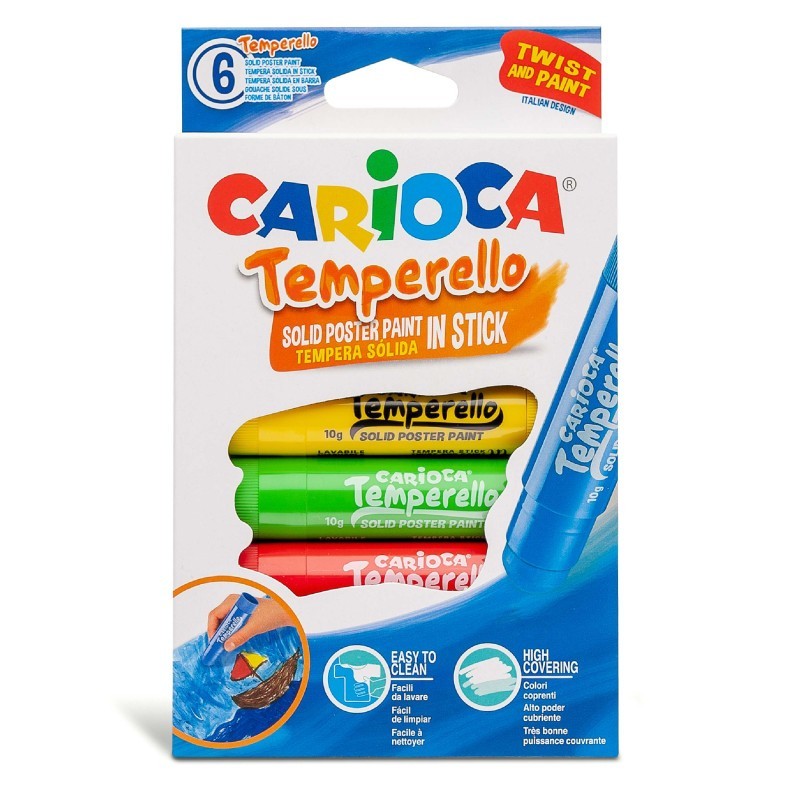 Crayon posterpaint 6 couleurs twist Temperello Carioca