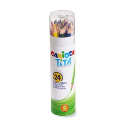 Crayon de couleur Tube TITA + sharpener 24pcs CARIOCA
