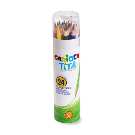 Crayon de couleur Tube TITA + sharpener 24pcs CARIOCA