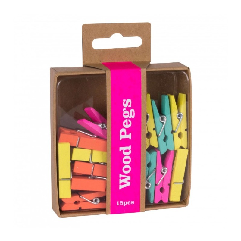 Pince clip en bois fluor collection bte de 15 APLI