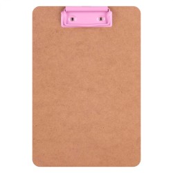 Porte bloc note bois A5 rose clip métal APLI