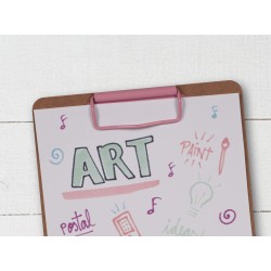 Porte bloc note bois A5 rose clip métal APLI