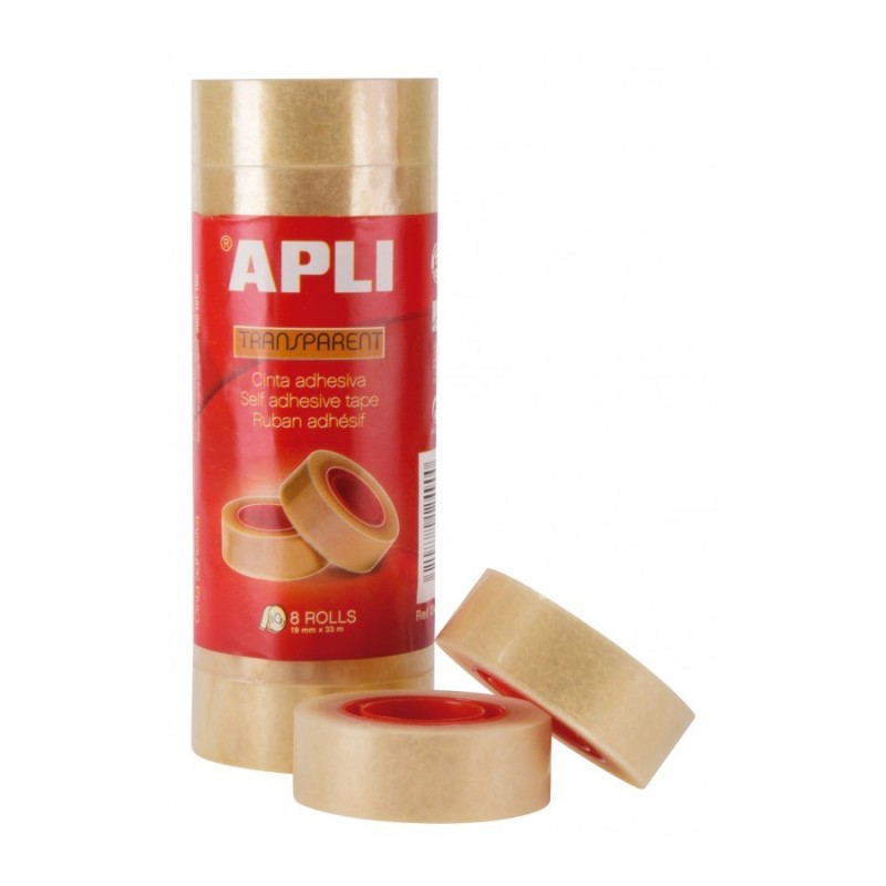 Ruban adhésif transparent 19x33 lot de 8 APLI