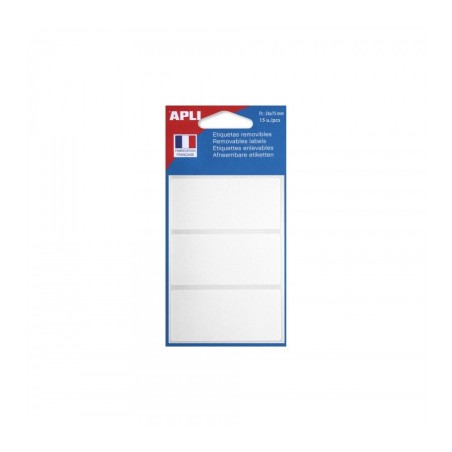 Etiquette blanche Enlevable (Poch. 15) 75x34 Apli-Agipa