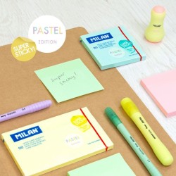 Bloc cube 76x76 mm ADHÉSIVES Pastel Rose 90flles Milan