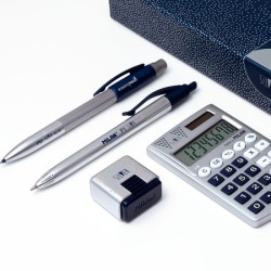 Stylo à bille rétractable P1 Silver bleu Milan