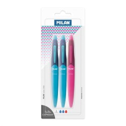 Stylos à bille pte moyenne Capsule blister de 2 bleu + rouge