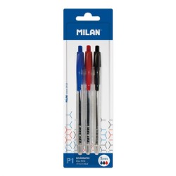 Stylo à bille rétractable P1 crystal ss blister (1B, 1N et 1R) MILAN