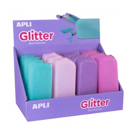 Trousse soft glitter couleurs ass APLI