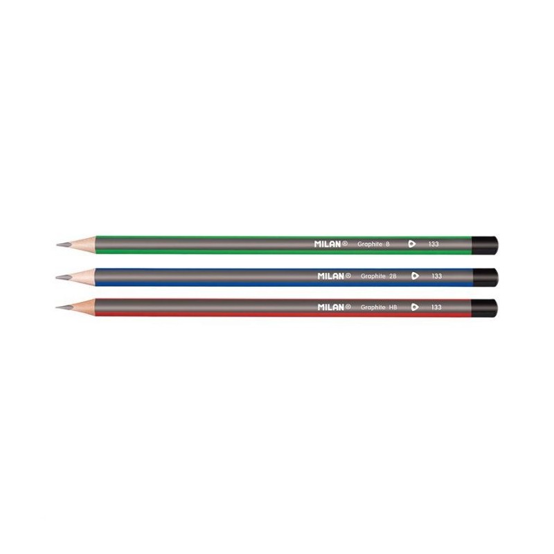 Crayon graphite blister de 3 (B/2B/HB)+gomme 430 MILAN