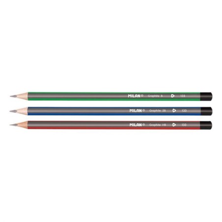 Crayon graphite blister de 3 (B/2B/HB)+gomme 430 MILAN