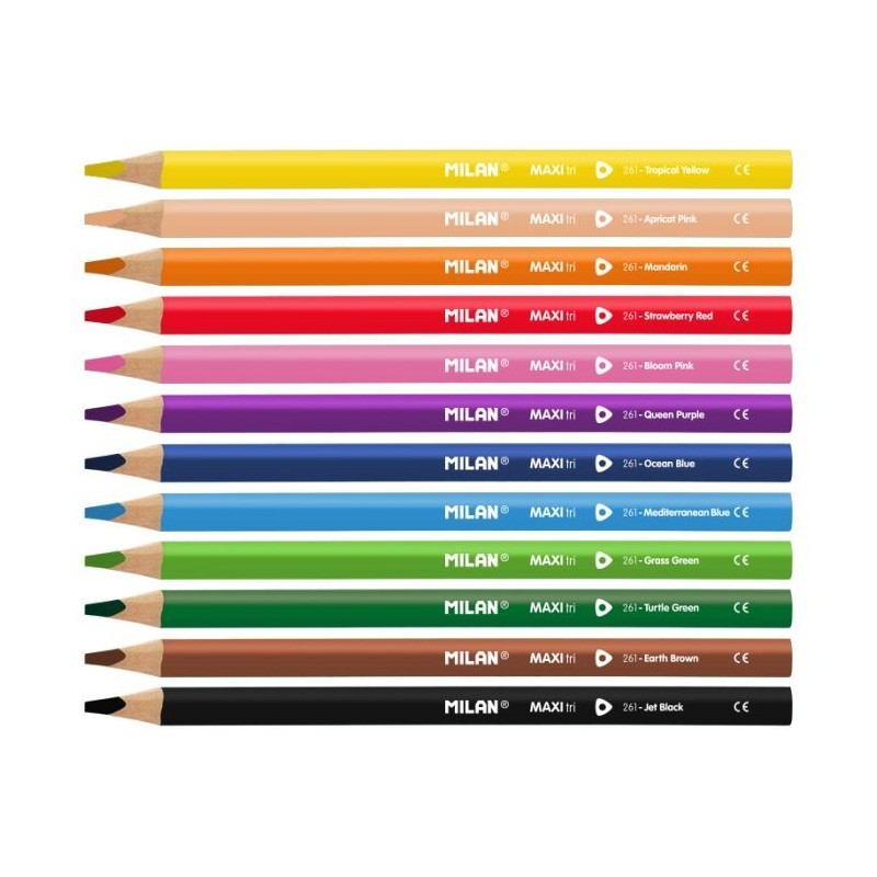 Crayon de couleur triangulaire jumbo 18cm et 12cl Milan
