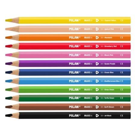 Crayon de couleur triangulaire jumbo 18cm et 12cl Milan