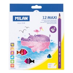 Crayon de couleur triangulaire jumbo 18cm et 12cl Milan