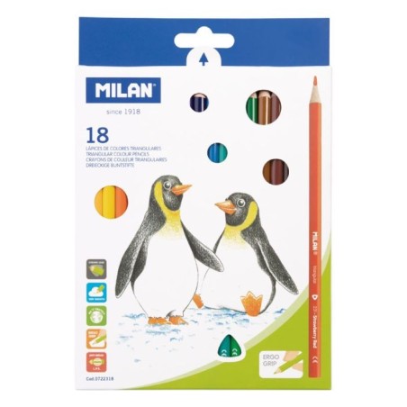 Crayon de couleur 18cm et 18cl triangulaires 231 Milan