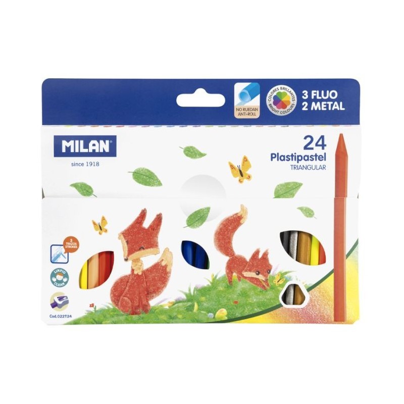 Crayon de couleur triangulaire PLASTIPASTEL 24cl Milan