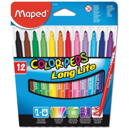 Feutre 12 couleurs Color'peps Ultra washable Maped