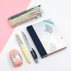 Taille crayon avec gomme capsule silver Milan