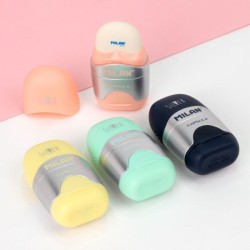 Taille crayon avec gomme capsule silver Milan